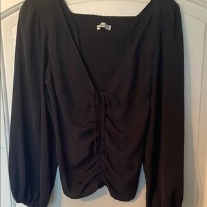 Abercrombie Black Ruched Blouse M